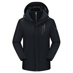 汉坤秋冬季成人有内胆可脱卸帽加厚可拆现货防风防水抓绒内胆加厚可拆冲锋衣